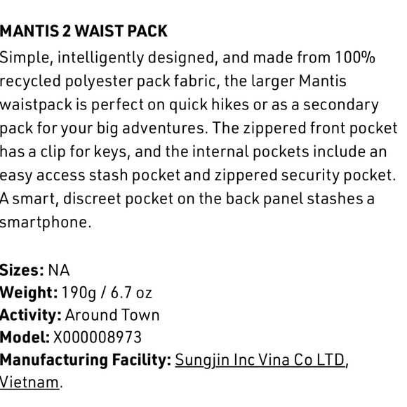 Arc’teryx MANTIS 2 WAIST PACK - Picture 4 of 6